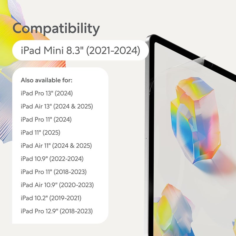 Paperlike 2.1 (2 Pieces) for iPad Mini 8.3" (2021/24) - Transparent Screen Protector for Notetaking and Drawing like on Paper - Image 2